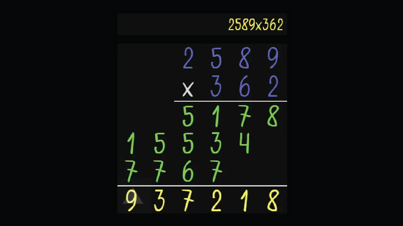 Calculadora Alicia Multiplicación adiciones Multiplicación